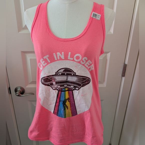 UFO Graphic Pink Tank Top Size Small NWT - Picture 2 of 12
